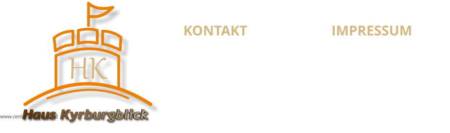 KONTAKT Haus Kyrburgblick  Obersteiner Str. 65 55606, Kirn Tel: +49 (0) 6752 131519 Mobil: +49 (0) 171 300 8622 E-mail:info@hauskyrburgblick.de Internet: www.hauskyrburgblick.de  IMPRESSUM Haus Kyrburgblick  Inhaberin Brigitte Fuhr Obersteiner Str. 65 55606, Kirn E-mail:info@hauskyrburgblick.de Deutschland Haus Kyrburgblick www.centuryscrime.band HK